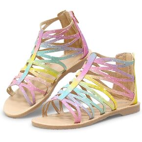 صنادل Vonair Girls Strappy Gladiator للصيف مع صنادل مريحة بسحاب للكاحل in Kuwait