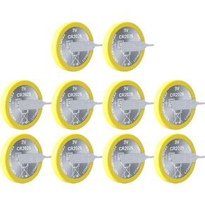 EEMB 10 Pack CR2025 Tabbed Batteries 3V Lithium Battery Button Coin Cell Batteries 2025 Battery Tabs Solder CR2025 Replacement Battery Solder Tabs