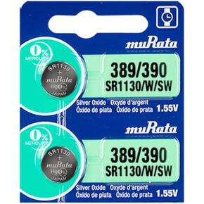 Murata 389/390 SR1130/W/SW Battery 1.55V Silver Oxide Watch Button Cell - Replaces Sony 389/390 (2 Batteries)