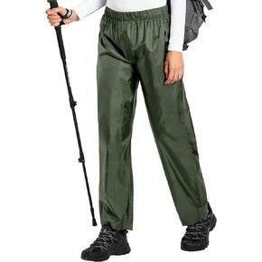 Hebepol Women's Lightweight Waterproof Windproof Hiking Rain Pants Foldable Fishing Outdoor Rain Pants with Storage Bag