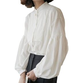 GLAMVOS Womens Elegant Victorian Renaissance Button Down Blouse Tops Pirate Shirt