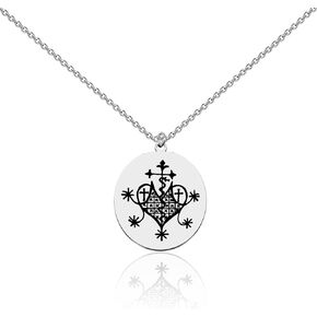 BEKECH Marie Laveau Pendant Necklace Witchcraft Amulet Charm Gift Witchcraft Lover Necklace Jewelry for Women Girl Gift
