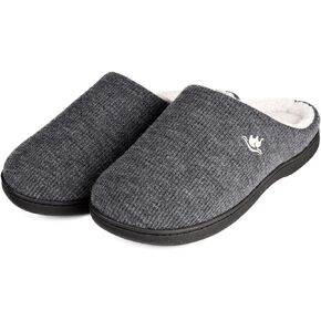 EuropeanSoftest Women's Classic French Terry Lining Slip On 80-D Memory Foam Slippers Breathable Washable Indoor/Outdoor House Shoe w/Anti Slip Sole