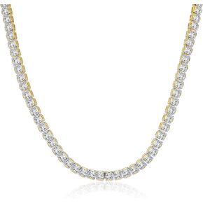 Aprilery Tennis Choker Necklace for Women, Trendy 14K Gold Plated Sparking CZ Rhinestone Choker Necklaces Jewelry for Teen Girls Gifts for Her