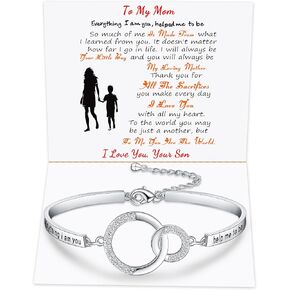 Mother Daughter Bracelets Mother's Day Gifts for Mom Birthday Gift for Mama The Infinity Love Between A Mother and Daughter/Son Is Forever Dainty Bracelet Jewelry for Christmas Thanksgiving Day