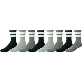 Amazon Essentials Men's Retro Stripe Crew Sock, 8 Pairs