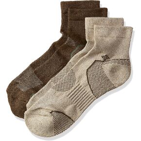 Columbia Balance Point Walking - Quarter 2-Pack Khaki/Brown 10-13 (Shoe Size 6-12 US Men's)