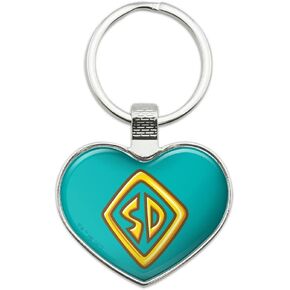 GRAPHICS & MORE Scooby-Doo Tag Keychain Heart Love Metal Key Chain Ring