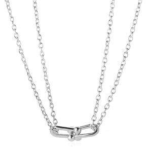 Cross Horse Shoe Necklace Earrings U-Shaped Multi-Layer Horseshoe Buckle Choker Elegant Collarbone Chain Minimalist Pendant Necklace Jewelry for Women Girls