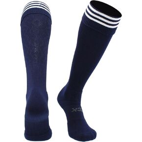 Premier Soccer Socks with Stripes & Fold Down Top - For Men, Women, Boys & Girls