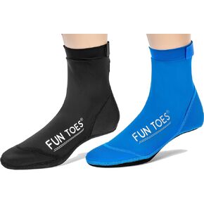 FUN TOES 2 Pairs Beach Socks for Volleyball Soccer, Camping, Rafting, Diving and all sand sports