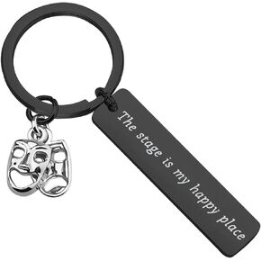 Lywjyb Birdgot Performer Gift Broadway Play Performer Gift Musical Lovers Gifts The Stage Is My Happy Place Keychain