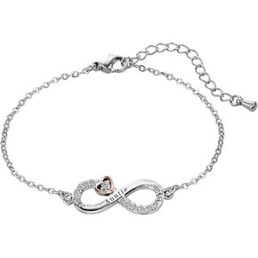 KunBead Infinity Rose Gold Heart Stainless Steel Birthday Bracelets for Mom Daughter Grandma Nana Auntie Wife Sister Best Friend Granddaughter