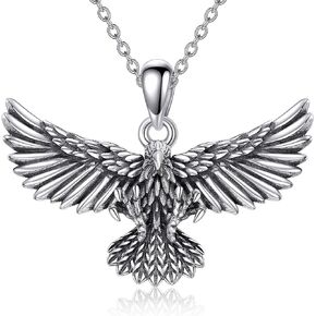 YAFEINI Eagle Necklace 925 Sterling Silver Eagle Pendant Hawk Gift Jewelry For Men Women
