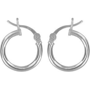 Sterling Silver Hoop Earrings 2mm x 14mm in Kuwait