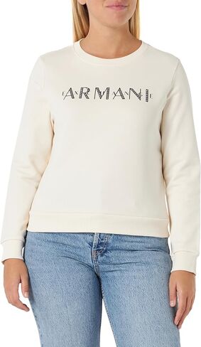 A｜X ARMANI EXCHANGE Women's French Terry Armani Studded Logo Pullover Sweatshirt in Saudi Arabia