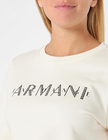 A｜X ARMANI EXCHANGE Women's French Terry Armani Studded Logo Pullover Sweatshirt in Saudi Arabia