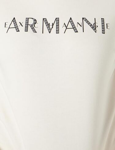 A｜X ARMANI EXCHANGE Women's French Terry Armani Studded Logo Pullover Sweatshirt in Saudi Arabia