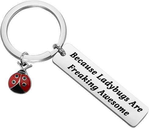 HOLLP Ladybug Jewelry Lady Beetle هدية لأن الخنفساء هي سلسلة مفاتيح رائعة جدًا للبستاني in Kuwait