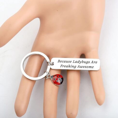 HOLLP Ladybug Jewelry Lady Beetle هدية لأن الخنفساء هي سلسلة مفاتيح رائعة جدًا للبستاني in Kuwait