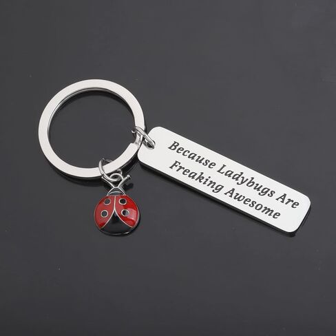 HOLLP Ladybug Jewelry Lady Beetle هدية لأن الخنفساء هي سلسلة مفاتيح رائعة جدًا للبستاني in Kuwait
