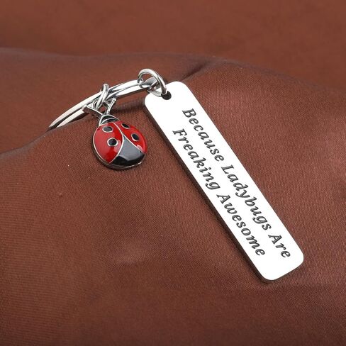 HOLLP Ladybug Jewelry Lady Beetle هدية لأن الخنفساء هي سلسلة مفاتيح رائعة جدًا للبستاني in Kuwait