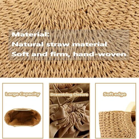 Womens Large Straw Bags Beach Tote Bag Handwoven Hobo Bag Summer Beach Bag Straw Handbag in Saudi Arabia