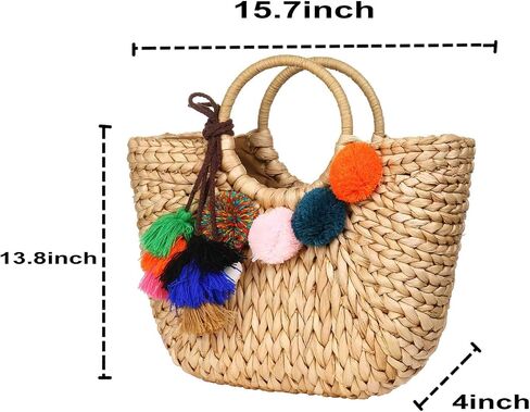 Womens Large Straw Bags Beach Tote Bag Handwoven Hobo Bag Summer Beach Bag Straw Handbag in Saudi Arabia
