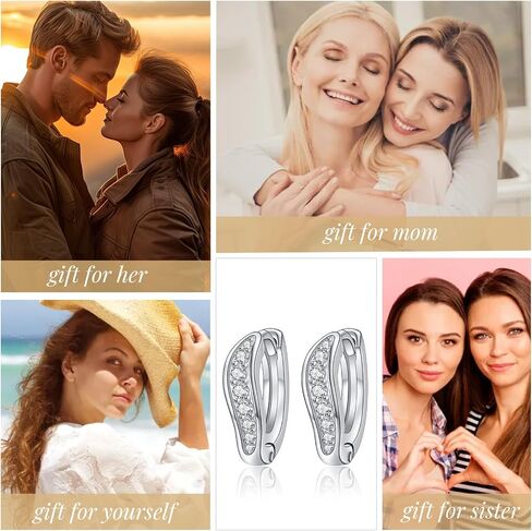 925 Sterling Silver Posts Twisted CZ Wave Dainty 10mm Huggie Hoops Wavy Hoop Stud Earrings for Women Teen Girls Daughter Birthday Jewelry in Saudi Arabia