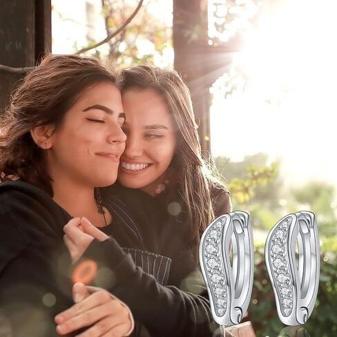 925 Sterling Silver Posts Twisted CZ Wave Dainty 10mm Huggie Hoops Wavy Hoop Stud Earrings for Women Teen Girls Daughter Birthday Jewelry in Saudi Arabia