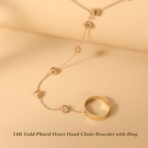 Vinabilia Finger Ring Bracelet for Women Girls, Dainty Heart Ring Bracelet Hand Chain, Snake Finger Ring Bracelet, Boho Heart Hand Harness Bracelet Love Bracelet with Lobster Clasp in Kuwait