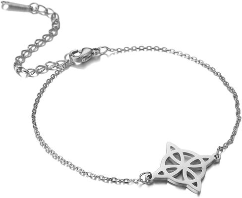Witches Knot Bracelet For Women Stainless Steel Celtic Knot Wiccan Symbol Layered Bracelet Unique Charm Adjustable Double Layer Bracelet Jewelry Gifts in Saudi Arabia