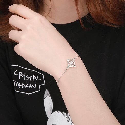 Witches Knot Bracelet For Women Stainless Steel Celtic Knot Wiccan Symbol Layered Bracelet Unique Charm Adjustable Double Layer Bracelet Jewelry Gifts in Saudi Arabia