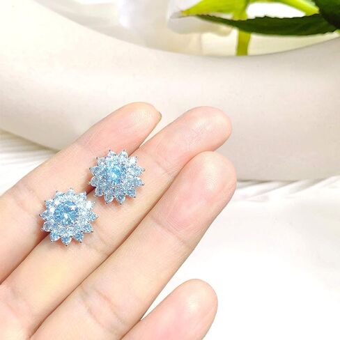 أقراط من روزليند للنساء، أقراط نسائية مرصعة بحجر الزركون المكعبة لا تسبب الحساسية وطلاء الذهب الأبيض in Kuwait