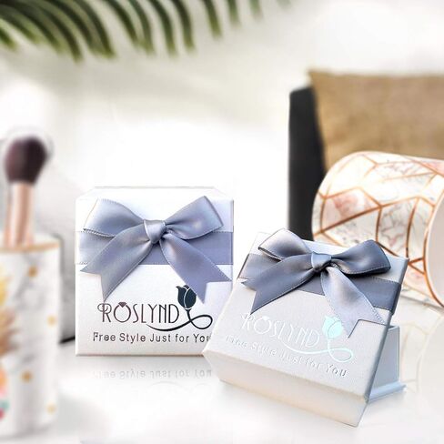 أقراط من روزليند للنساء، أقراط نسائية مرصعة بحجر الزركون المكعبة لا تسبب الحساسية وطلاء الذهب الأبيض in Kuwait