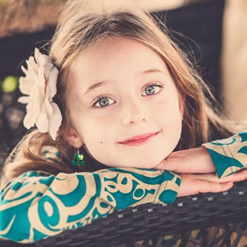 أقراط عيد القديس باتريك للنساء والفتيات، أقراط شامروك المتدلية وقبعة البرسيم الأخضر أقراط متدلية وقبعة الحظ السعيد st. هدية مجوهرات لإكسسوارات يوم باتريك in Kuwait