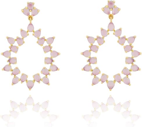 Gold plated tear drop cubic zirconia earrings with 925 silver post in Saudi Arabia