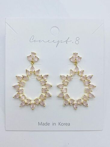 Gold plated tear drop cubic zirconia earrings with 925 silver post in Saudi Arabia