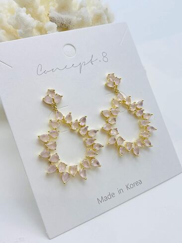 Gold plated tear drop cubic zirconia earrings with 925 silver post in Saudi Arabia