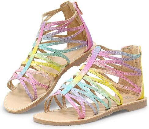 صنادل Vonair Girls Strappy Gladiator للصيف مع صنادل مريحة بسحاب للكاحل in Kuwait