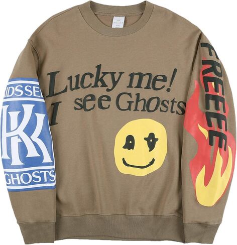 هوديس جرافيك للرجال Lucky Me I See Ghosts بلوفر هوديس هيب هوب in Kuwait