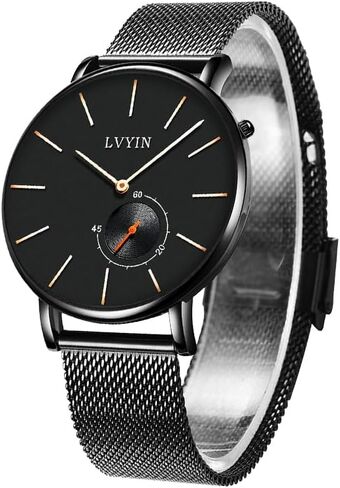 Men's Watches Brown Leather with Date,Casual Watches for Men,Large Face Watches Men,Sport Waterproof Business Dress Analog Quartz Men's Wrist Watches Reloj De Hombre… in Saudi Arabia