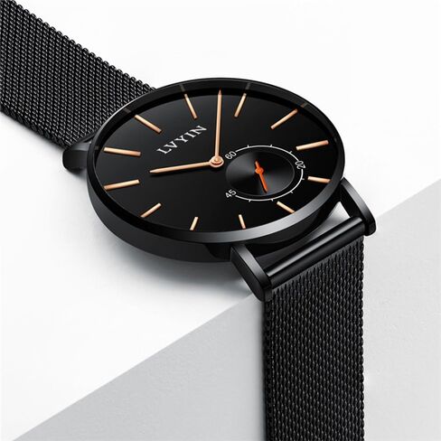 Men's Watches Brown Leather with Date,Casual Watches for Men,Large Face Watches Men,Sport Waterproof Business Dress Analog Quartz Men's Wrist Watches Reloj De Hombre… in Saudi Arabia