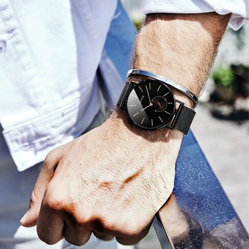 Men's Watches Brown Leather with Date,Casual Watches for Men,Large Face Watches Men,Sport Waterproof Business Dress Analog Quartz Men's Wrist Watches Reloj De Hombre… in Saudi Arabia