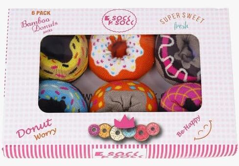 Women's Donut Socks Gift Boxes (6 Pack) - Fun, Colorful, and Super Soft Socks in Saudi Arabia