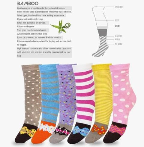 Women's Donut Socks Gift Boxes (6 Pack) - Fun, Colorful, and Super Soft Socks in Saudi Arabia