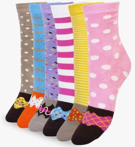 Women's Donut Socks Gift Boxes (6 Pack) - Fun, Colorful, and Super Soft Socks in Saudi Arabia