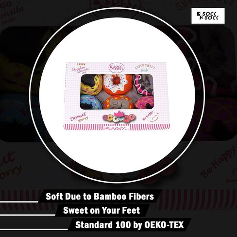 Women's Donut Socks Gift Boxes (6 Pack) - Fun, Colorful, and Super Soft Socks in Saudi Arabia