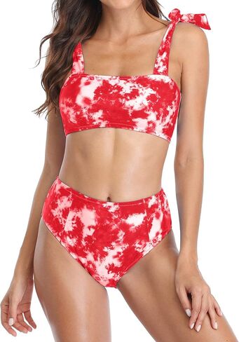 beautyin Women Two Piece Bikini Set Crop Top Swimsuit High Waisted Bathing Suit in Saudi Arabia