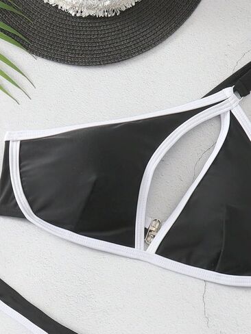 SOLY HUX Women's Two Piece Swimsuit Cut Out Asymmetrical Neck Bikini Sets Bathing Suits in Saudi Arabia